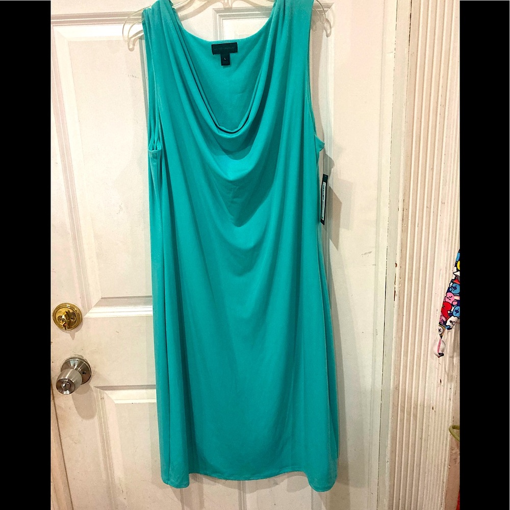 Worthington teal women sleeveless dress size large